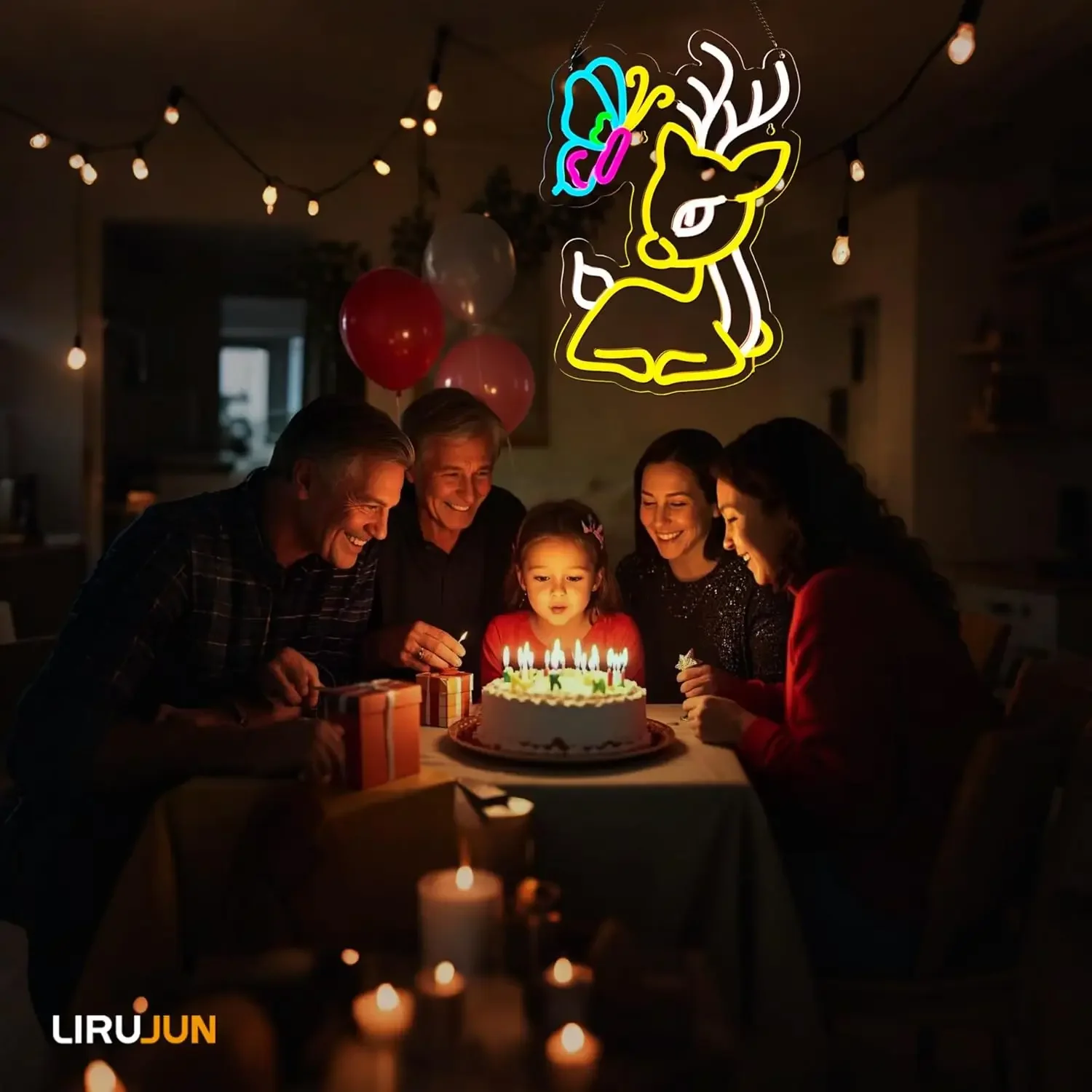 ﻿   سيكا الغزلان ضوء النيون تسجيل USB عكس الضوء LED النيون تسجيل الجدار الديكور لغرفة النوم Gameroom غرف معيشة هدايا حفلة عيد ميلاد