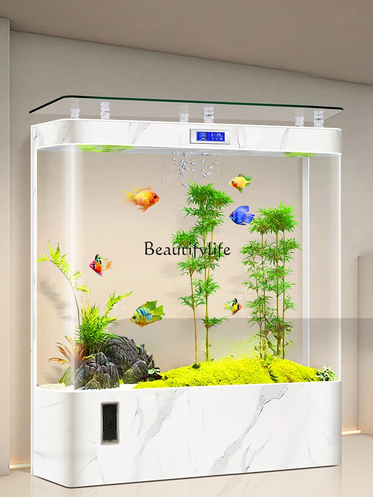 Wall-Mounted Integrated Large Ecological Replacement-Free Aquarium Intelligent Floor Fish Globe