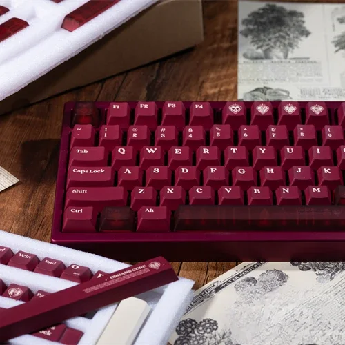 

KCA core organ keycaps burgundy transparent keycaps ROG magnetic axis PBT keycaps