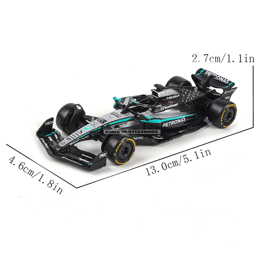 Bburago 1:43 F1 Mercedes-AMG 2025 W16 # 63 جورج راسل # 12 لعبة نموذج سيارة كيمي أنطونلي مصنوعة من خليط معدني قابلة للتجميع