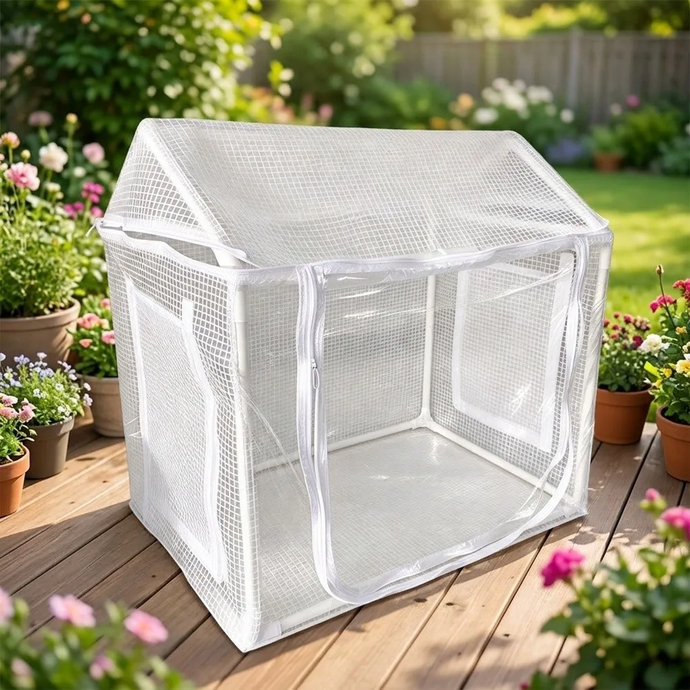 Compact Tabletop Greenhouse 60x40x60cm Transparent Cover Designed for Optimal Light Transmission and Ventilation