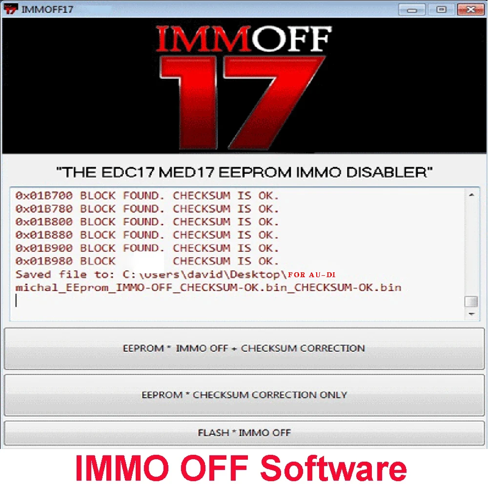 IMMO OFF Software EDC17 MED17 EEPROM FLASH Ecu Program  for AUDI  for SEAT for SKODA for VW PK IMMO SERVICE TOOL V1.2 PIN Code