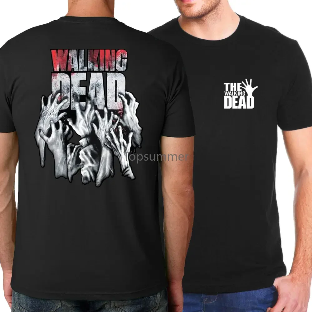 

Hot Sale 2018 Summer The Walking Dead Men T-Shirts Hip Hop Fashion Loose T Shirts Men T-Shirt 100% Cotton Musclefitting Tshirt