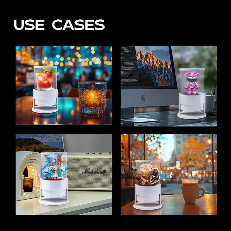 5D Hologram Projector Fan 360 Degree Cylindrica Screen Advertising Display Machine LED Light Beads WIFI Bluetooth Control