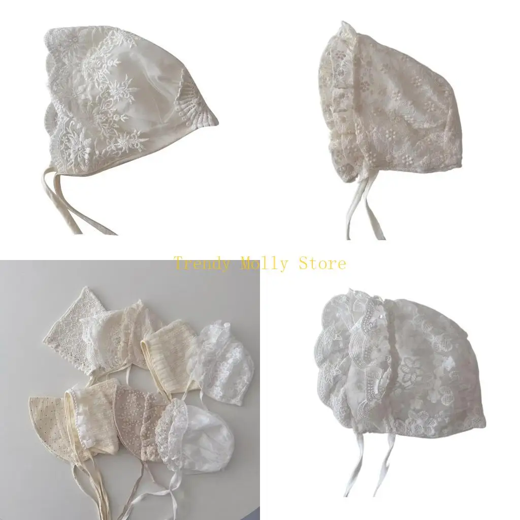 

N5KB Уличная шляпа от солнца с широкими полями, солнцезащитная шляпа с кружевом, дышащая шляпа для младенцев