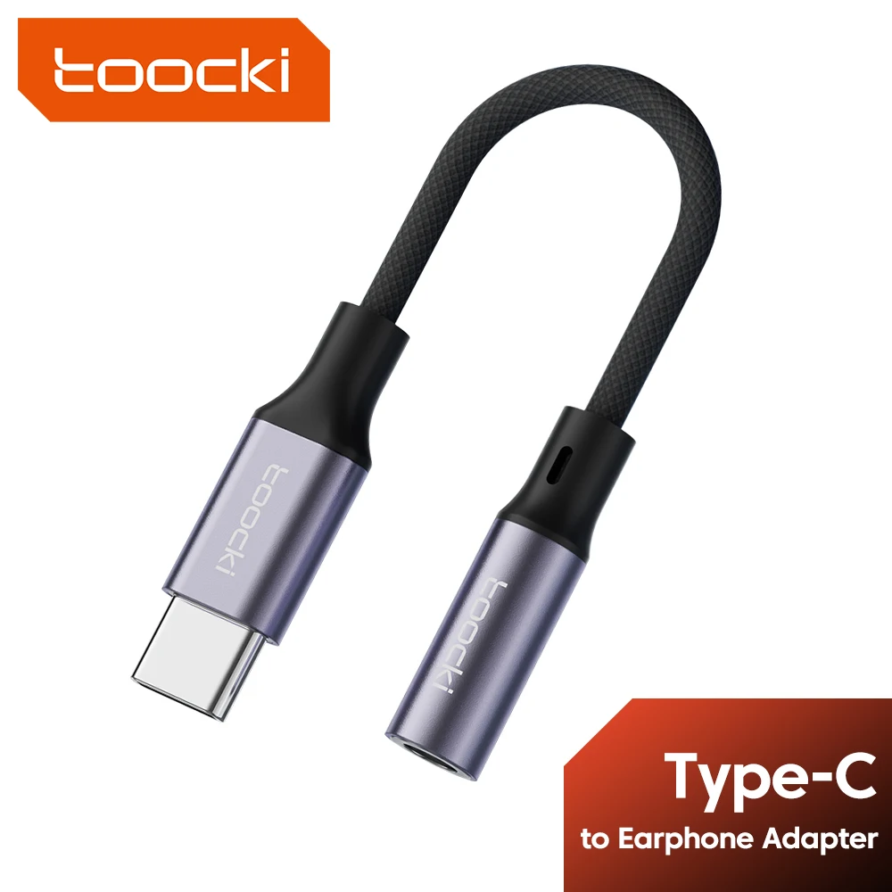 Toocki Type C to 3.5mm Earphone Jack AUX USB C Cable Headphones Adapter 3.5 Jack Audio cable For Huawei P20 Xiaomi Mi 13 Samsung