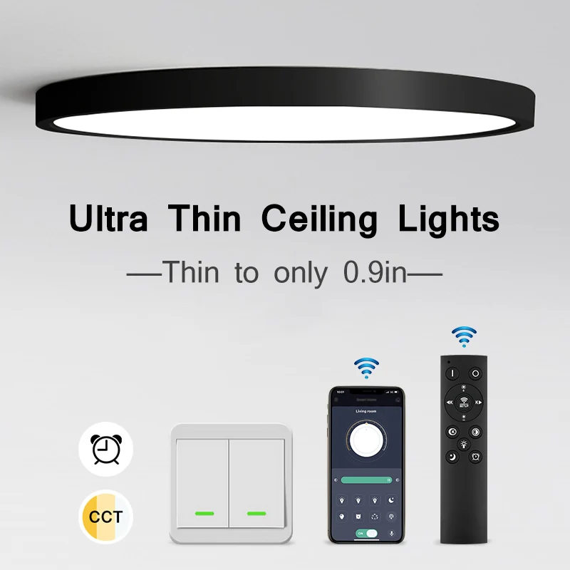 

20Inch Ceiling Lamps LED Lights for Living Room Bedroom Kitchen Smart Indoor Light Fixture Ultrathin Brightness Dimmable Lustres