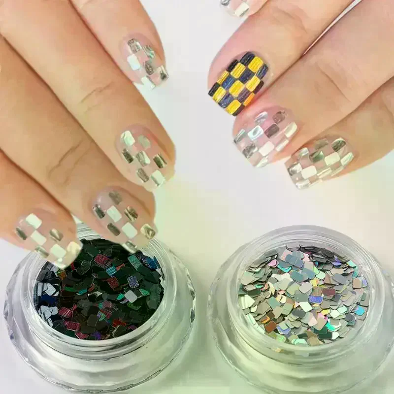 Jar Square Nail Glitter Jewelry Minimalist And Rectangle Sparkling Light Luxury Style DIY Wearing Armor Decoration Materials 1