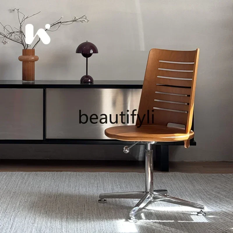 

yj21 Asmt52Stainless Steel Office Adjustable Computer Chair Vintage Style Swivel Chair Home Backrest Chair