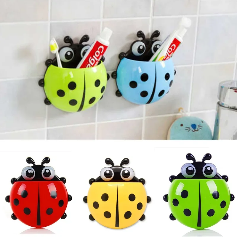 Home Toothbrush Holder Cartoon Toiletries Toothpaste Holder Wall Suction Bathroom Sets Cup Tooth Brush Container