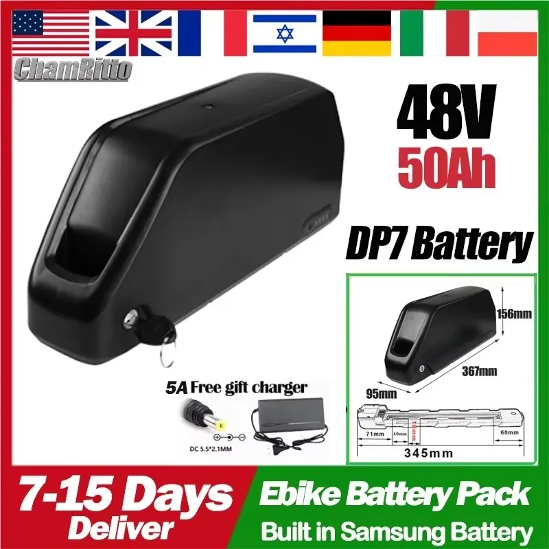 

E Bike Hailong chamrider battery 48v 45ah 35 40ah 30ah 50ah 60ah 20ah 21700 Lithium batterij Elektrische Fiets 1000w 2000W Motor