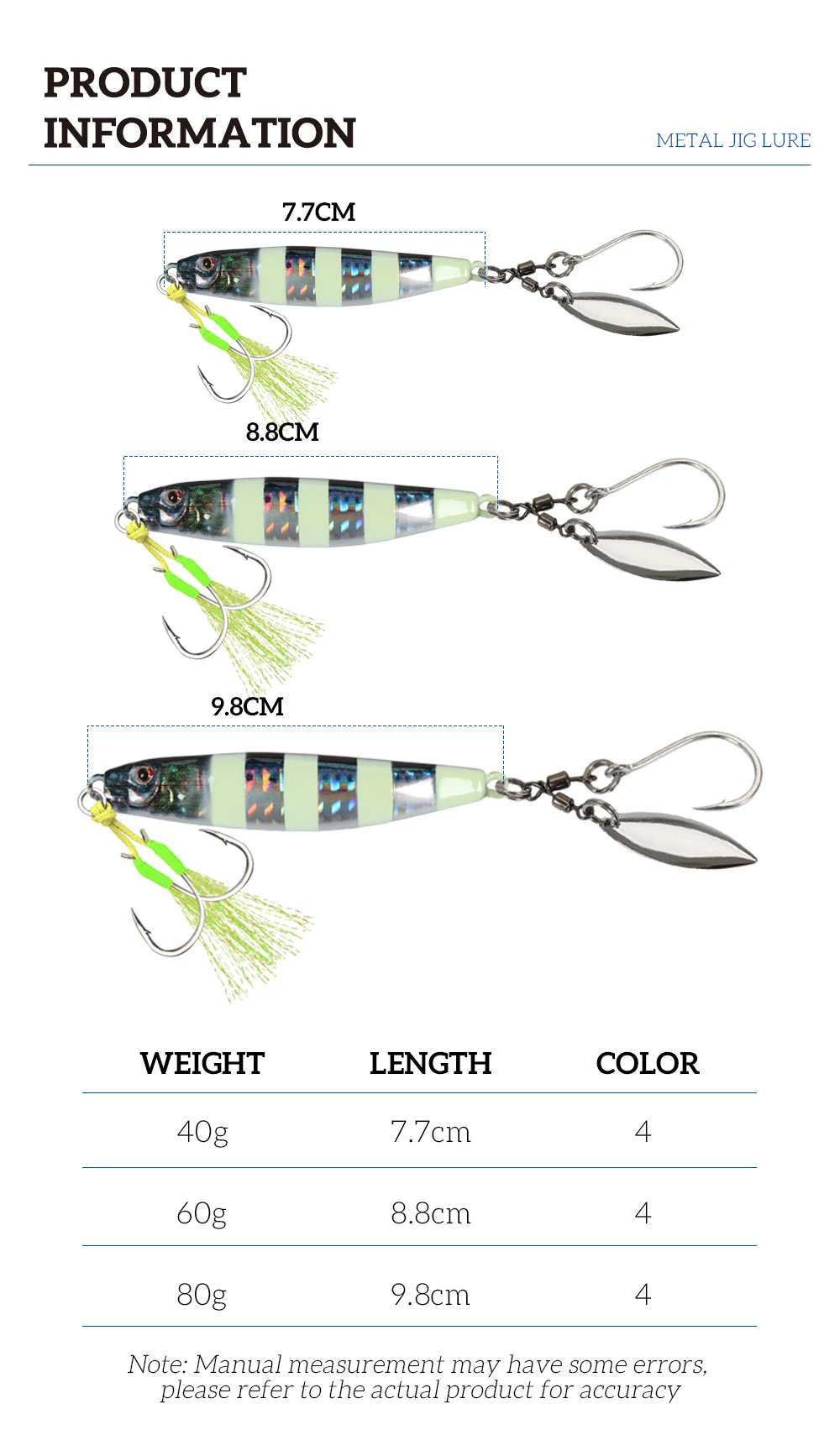 TOLU 2024 NEUER 3D-gedruckter S-förmiger, schnell sinkender Metall-Jig-Köder, 40 g, 60 g, 80 g, Salzwasser-Shore-Casting-Angelköder, vertikal – Detail 1