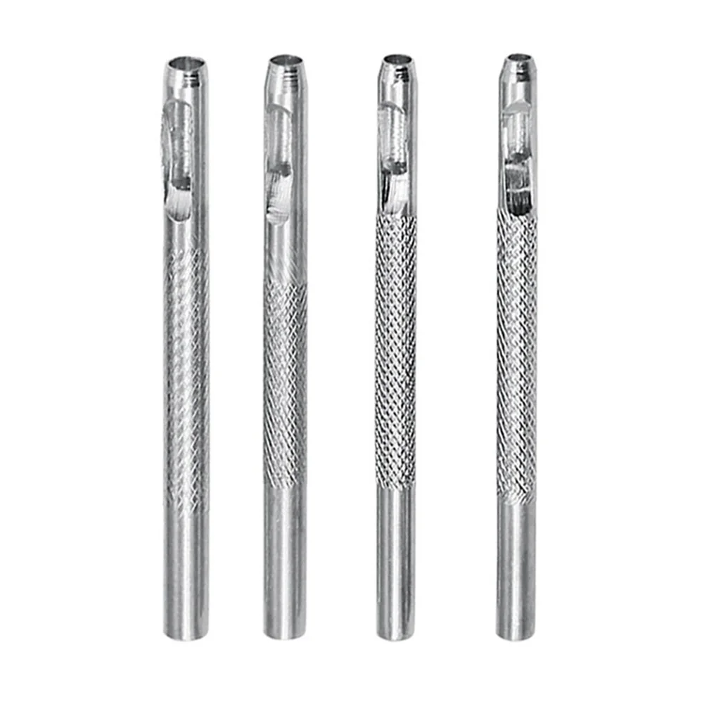 4 * кожаный комплект дыроколов круглой формы, ремешок для часов, полый DIY кожаный ремесло, полый дырокол, пластиковые ручные инструменты