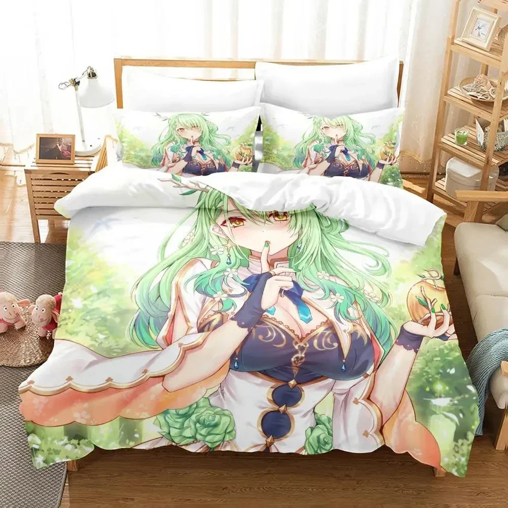 Anime Ceres Fauna Ch. hololive-EN Bedding Set Duvet Cover Bed Set Quilt Cover Pillowcase Comforter king Queen Size Boys Adult