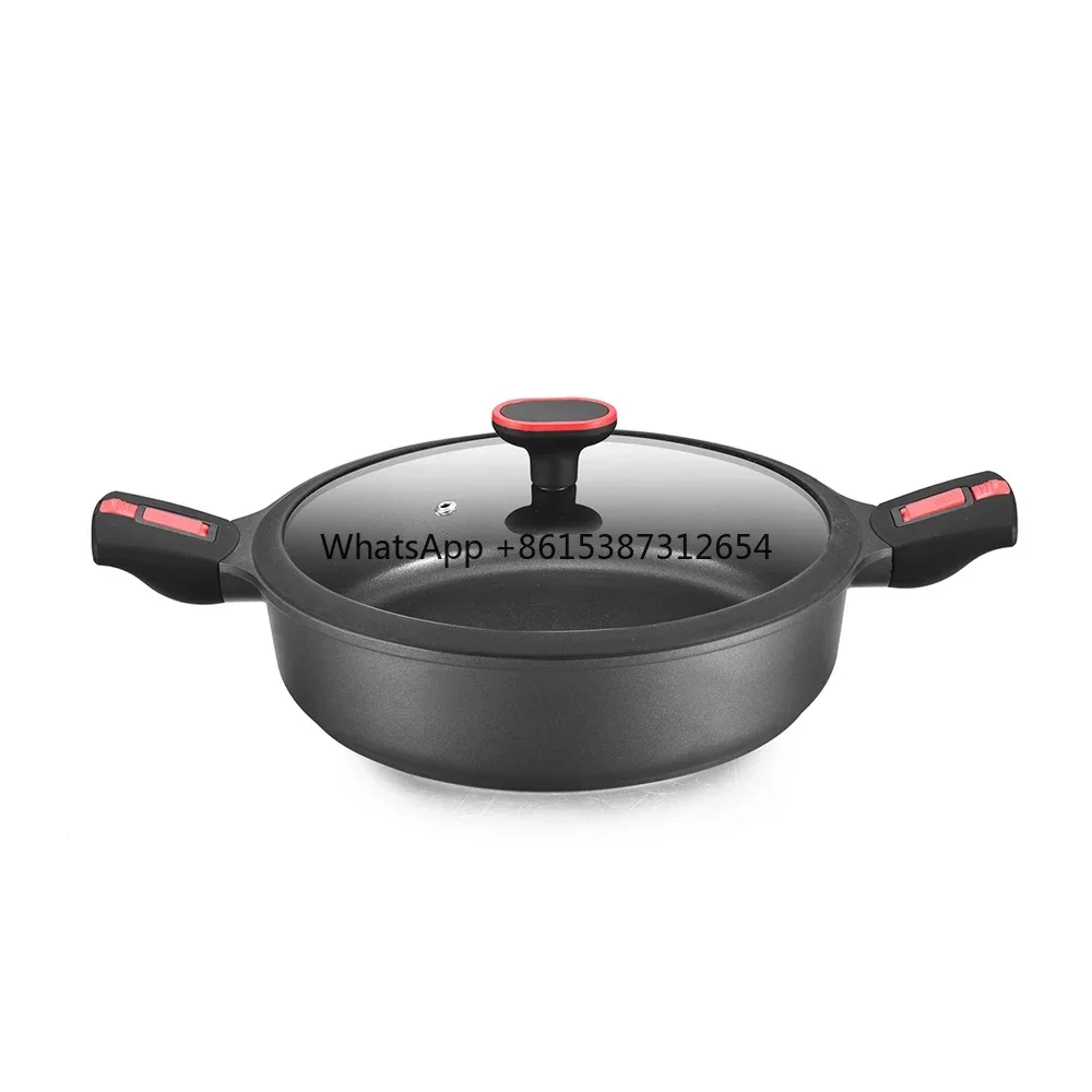 Conjunto de panelas de alumínio fundido OEM Smartpan com alça removível plug-in frigideiras e caçarolas conjunto de panelas