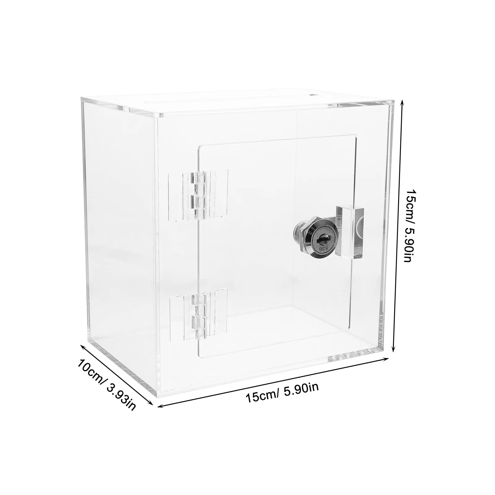 Clear Acrylic Donation Box Lockable for Fundraising Suggestion Complaints Public Ballot Voting Letter Collection Box