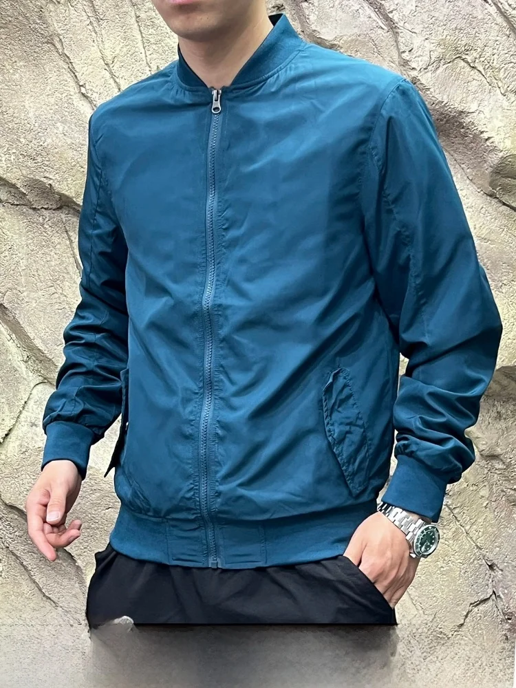 

Casual Baseball Collar Outdoor Jacket Men's Versatile Spring Autumn New Style Windproof Zipper Closure Standard Fit Jacket