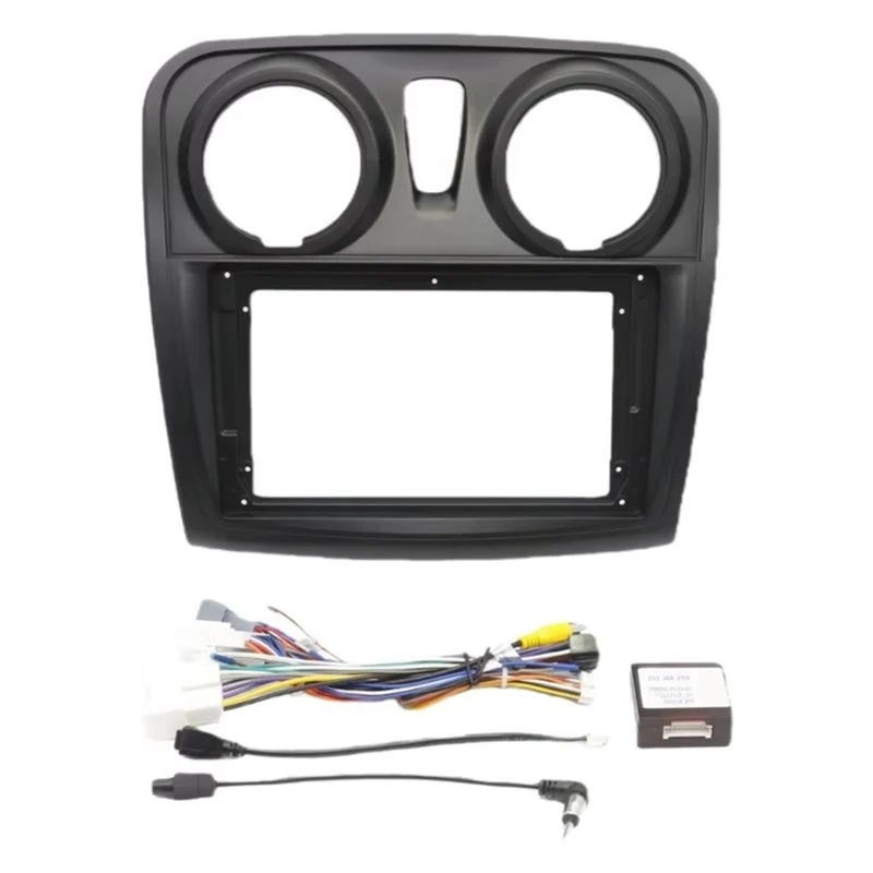 Unusual For Renault Sandero Symbol Logan 2014+ Dash Fitting Panel Kit 9 Inch Car Radio Fascia Canbus Box Power Cable Set