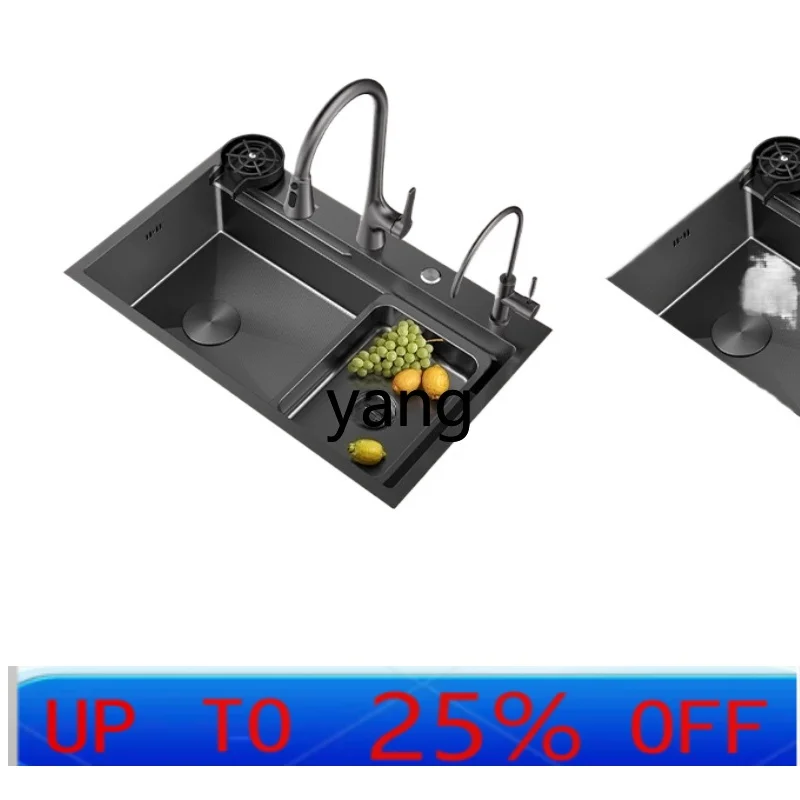 

LHH large single slot stainless steel sink kitchen household thickened vegetable sink