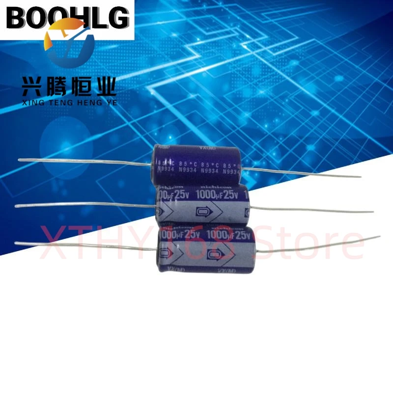 

5 шт. nichicon Nikon горизонтальный осевой поляризованный алюминиевый электролитический конденсатор 25 В 1000 мкФ 13X26 мм