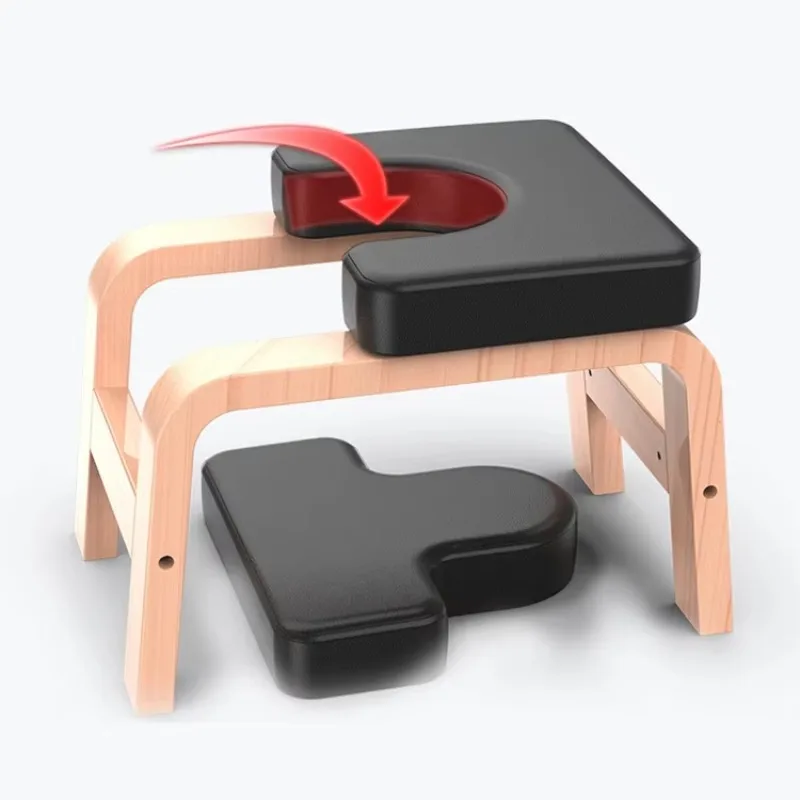 Yoga Inversion Bench Headstand Prop Upside Down Chair for Balance Training Core Strength Building Backbends Asana Practice Chair