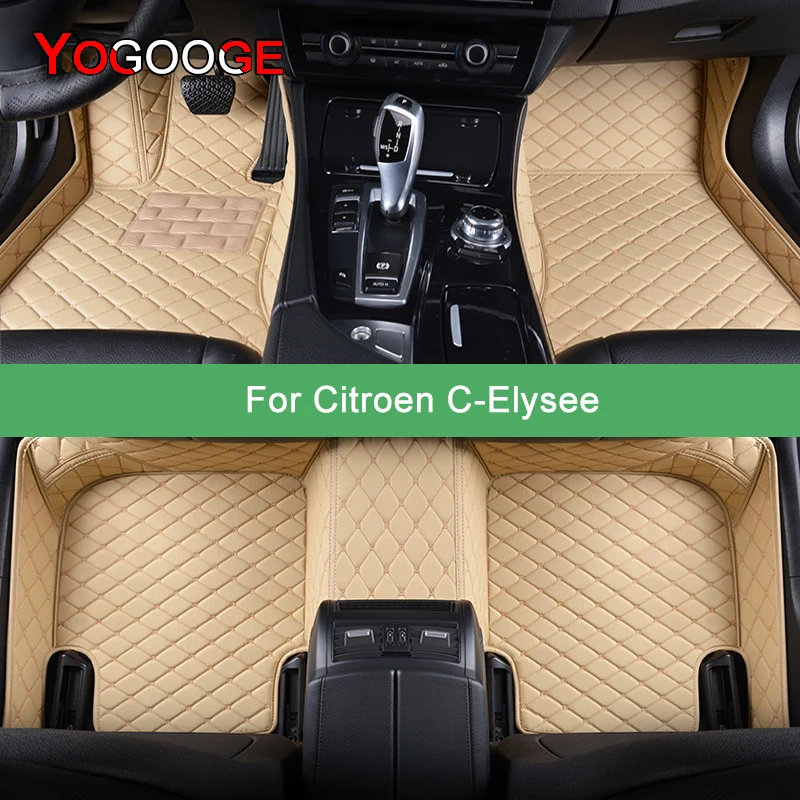 

YOGOOGE Custom Car Floor Mats For Citroen C-Elysee CElysee Auto Carpets Foot Coche Accessorie