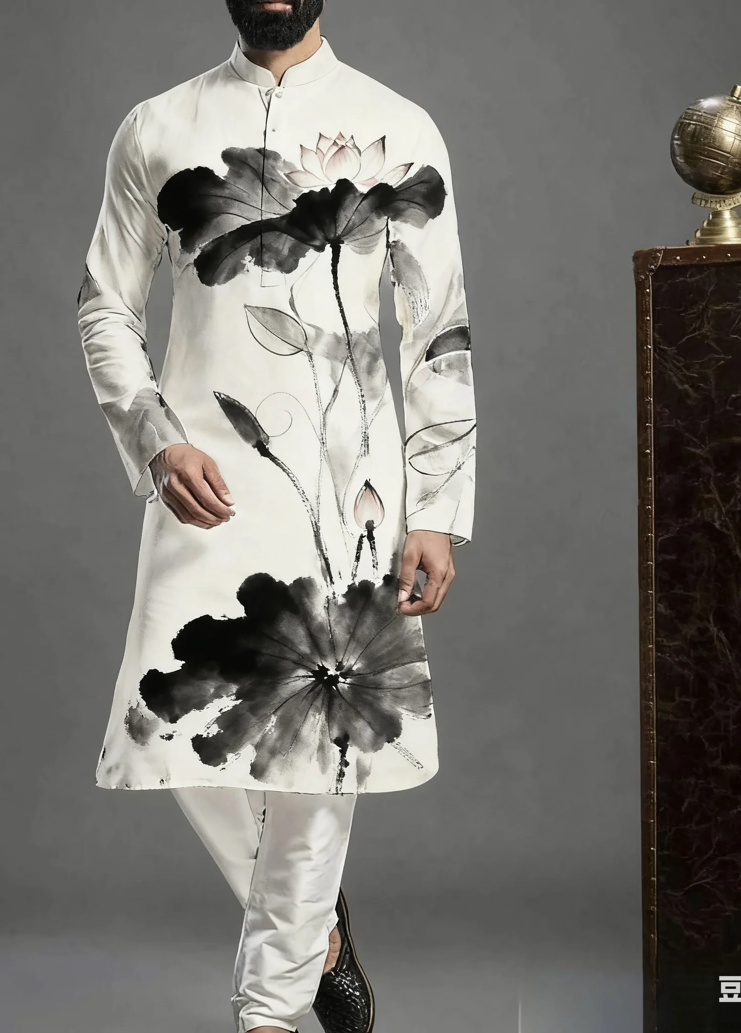 Men's Digital Print Kurta - Casual Style - usage example