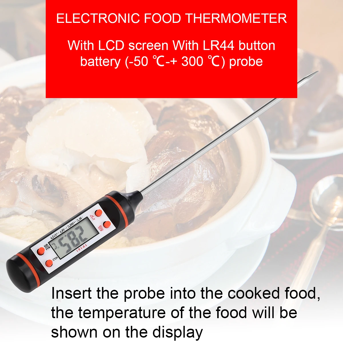 Kitchen Cooking Food Meat Probe Digital BBQ Thermometer -50 To 300'C Instant Read Oven Thermometer Tools Probe Thermometer