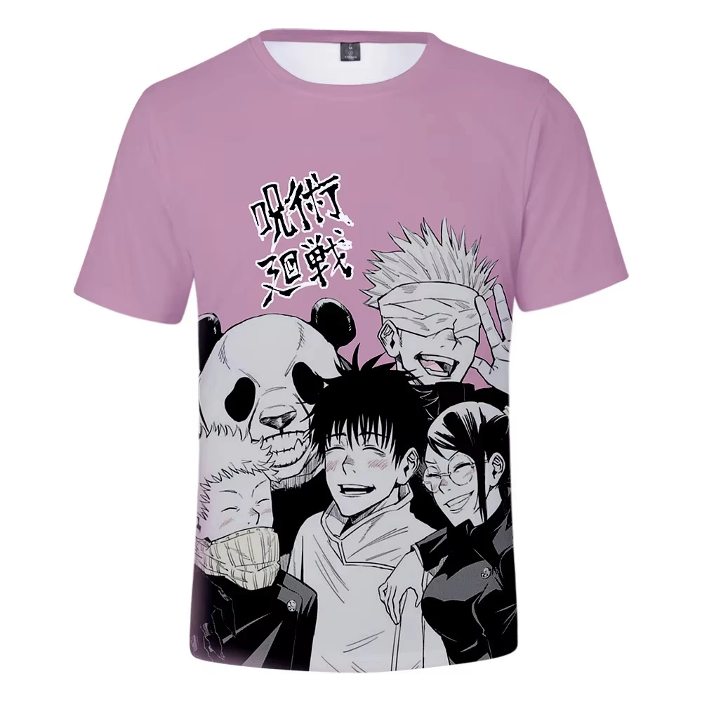 Bandai Anime Group Print Short Sleeve T-shirt, Multi Character Japanese Top for Friend Gathering & Creative Market Trip