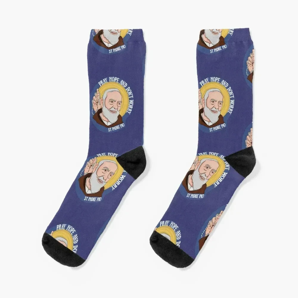 

St. Padre Pio Socks hockey funny gifts aesthetic kids Men's Socks Women's