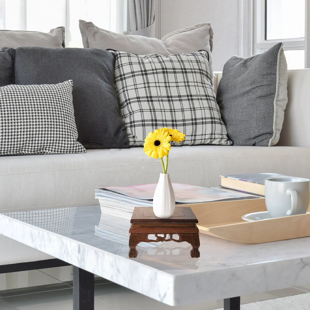 حامل عرض خشبي قاعدة يدوية رائعة على الطراز الصيني لمزهرية بونساي ديكور المنزل نبات قاعدة رضوخ خشبية