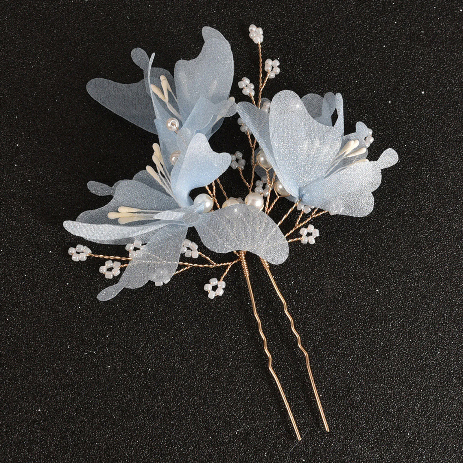 1pc Mesh Flower Hair Stick Elegant White Bridal Hairpin for Wedding Party Cheongsam Hanfu Tea Wear Accessories Durable