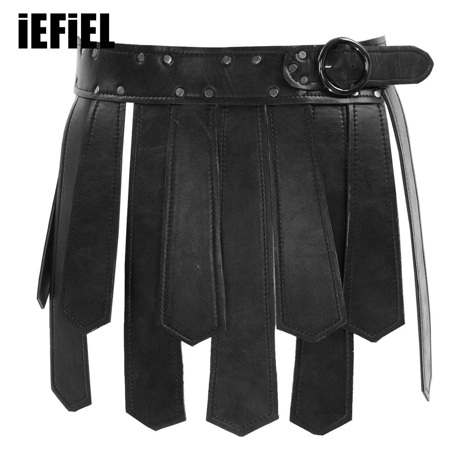 

Fashion Tassel Skirt Belt for Women Punk Style Adjustable Rivets Decorated Waistband Fringe Irregular Belt