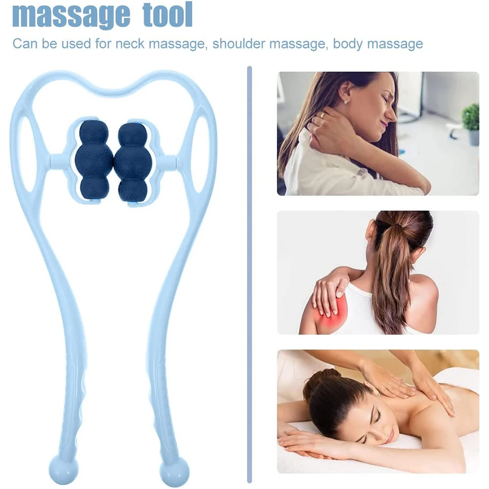 6-wielige Nekmassageapparaat Handheld Schouderhulpmiddelen Met Ball Shiatsu Deep Spier Relaxation Massage Pijnverlichting Roller Massage Tool