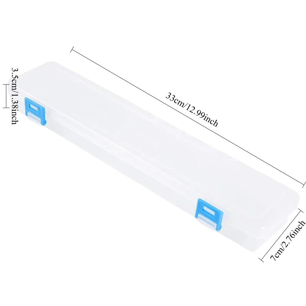White Storage Box 33x7x3.5cm For Brushes Painting Pencils Watercolour Pens Arts Crafts Sewing Drawing Protctor Hand Tools