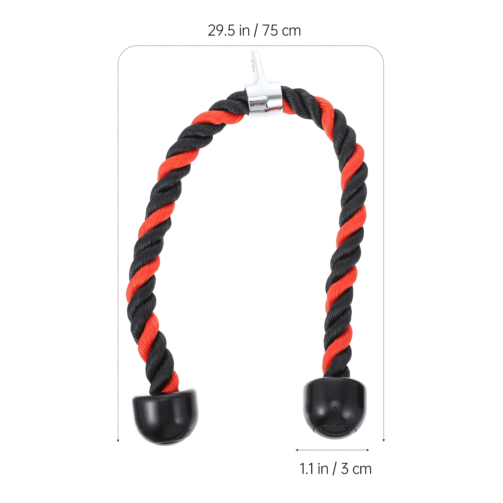 2 Pcs Double Head Training Rope Bicep Drawstring Fitness Tool Pulldown Tricep Cable Rowing Machine Handle