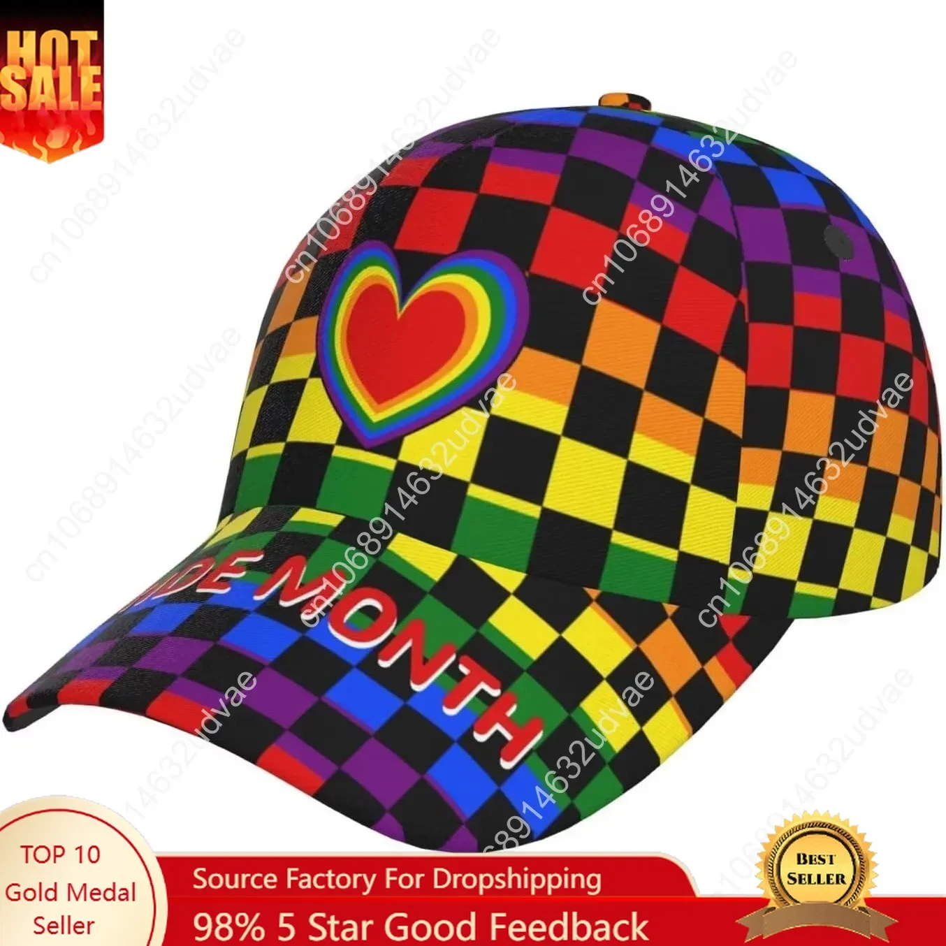 

Gay Pride Baseball Cap Rainbow LGBT Trucker Hat for Men and Women Pride Month LGBTQ+ Cap Graffiti Style
