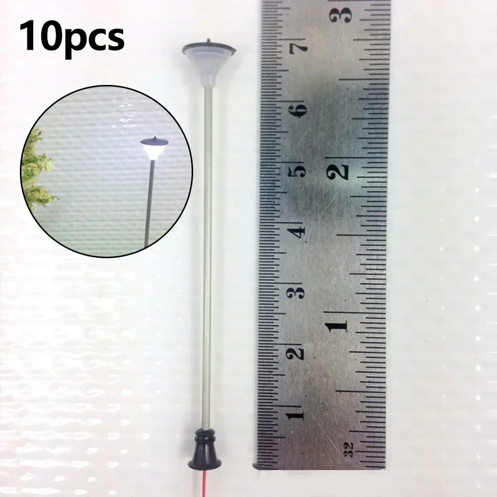 10 stks Model Spoorweg Trein 1:100 Schaal Lamppalen Led Straat Licht Lamp Kunstmatige Miniatuur Decoratie Gebouw Landschap