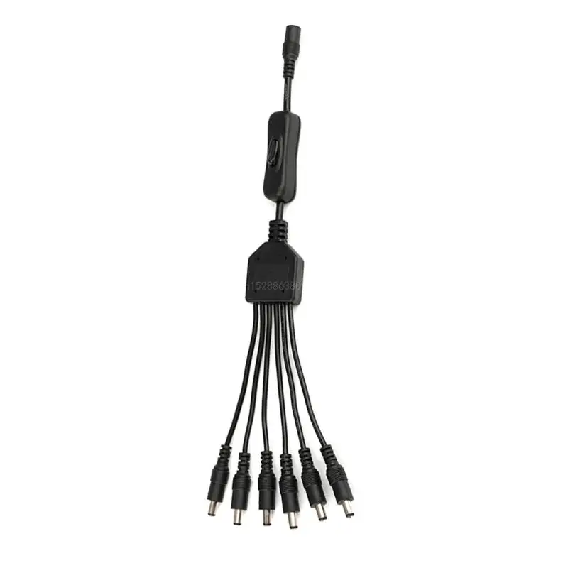 DC5521 Female to 2/3/4/5/6 Male Splitter Adapter Cable 30CM 5.5x2.1mm Cord for Security CCTV Parking Camera Led Strip