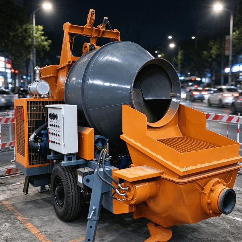 Customized Portable Concrete Mixer Pump Mini Diesel Concrete Pumping Machine for Building Project