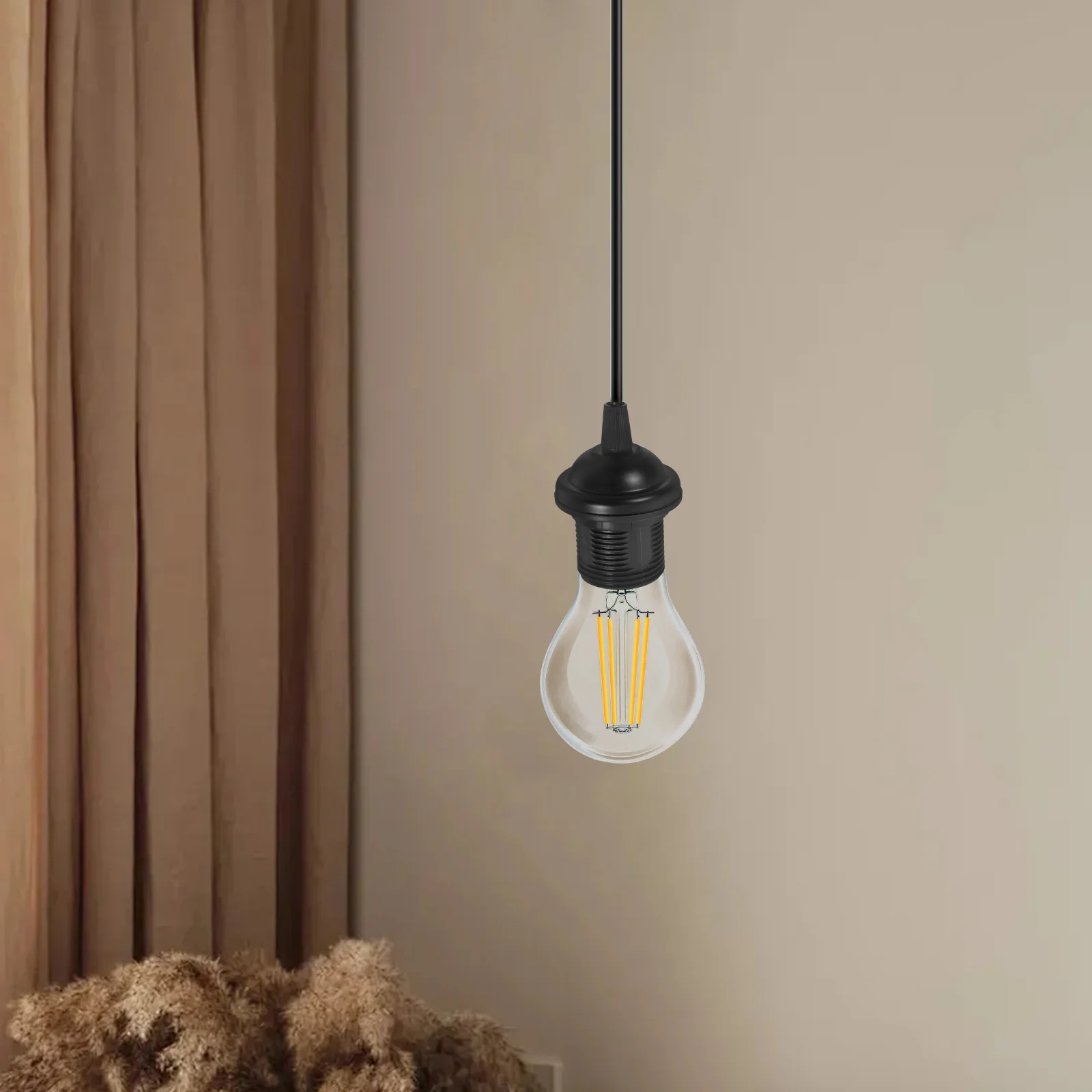 

1Set Industrial Ceiling Light Kit Vintage Pendant Socket Adjustable Cord Length Hanging Lamp Lighting Supply Lighting Accessory