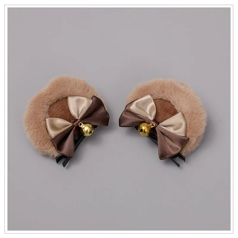 Tier Ohr Haarnadeln Mode Kreative Haar Zubehör Doppel Bowknot Glocke Bär Ohr Clips Lolita Kawaii Cosplay Haarspange Dekor – Detail 12