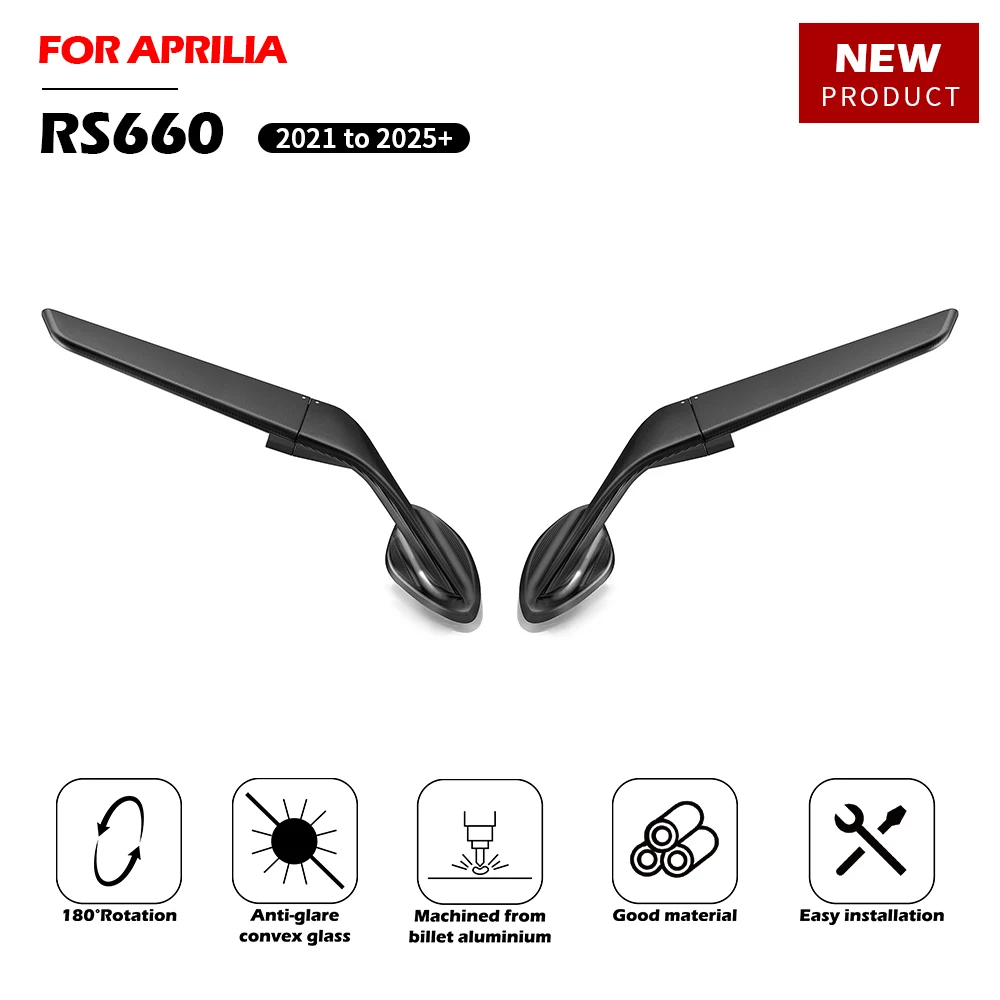 

JTN RS660 Stealth Winglets Mirror Motorcycle To Rotate Adjustable Mirrors Kits Rearview For Aprilia RS 660 2021-2026
