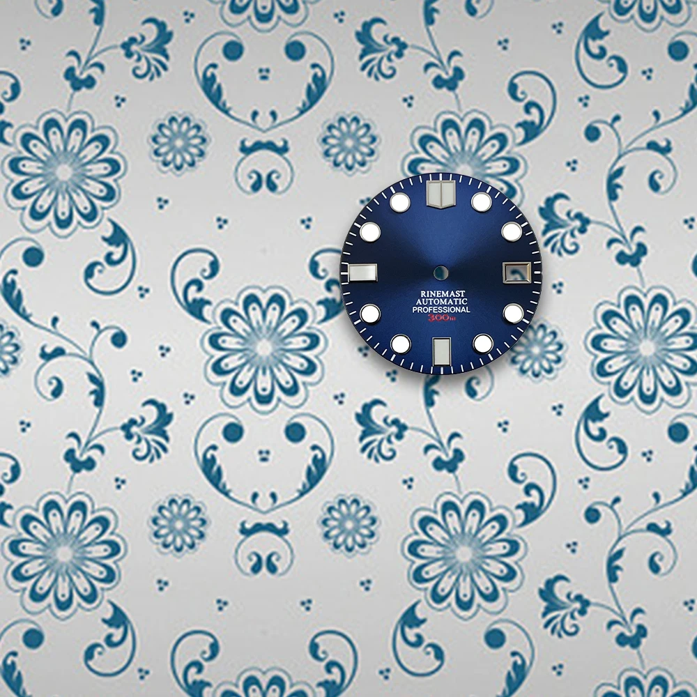 

28.5mm Dial Pearl pattern For NH35/NH36/4R/7S Japanese Automatic Movement Watch Green Luminous Modification With S Logo