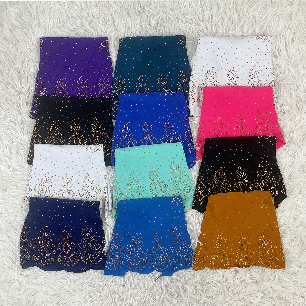 12PCS/dozen Eid al Fitr Diamond Hijabs Fashion Muslim Children\'s Headband Hat Khimar Wear Direct Prayer Urban Shawls Headwear