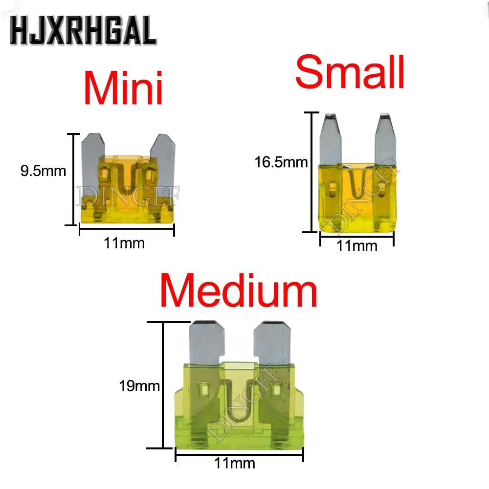 10PCS/lot Fuses Mini Small Medium Car Fuse 2A 3A 5A 7.5A 10A 15A 20A 25A 30A 35A 40A Amp Clip Fuse Set for Car Truck