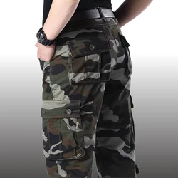 Tactical Cargo Pants Men Military Work Overalls Loose Straight Long Trousers Multi-Pocket Baggy Casual Cotton Army Slacks Pants
