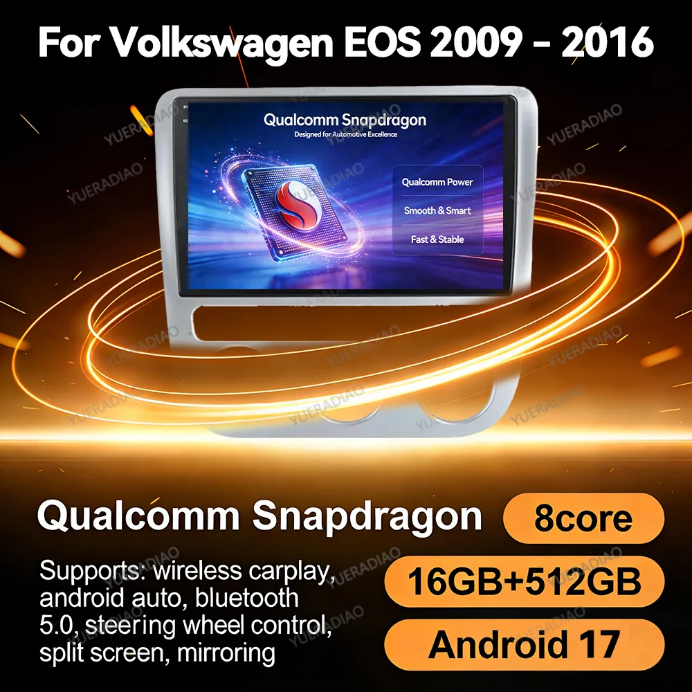 Android 17 Car Radio For Volkswagen VW Scirocco EOS 2009 - 2016 Head Unit Multimedia Video Player 2DIN 4G WIFI QLED GPS NAVI BT