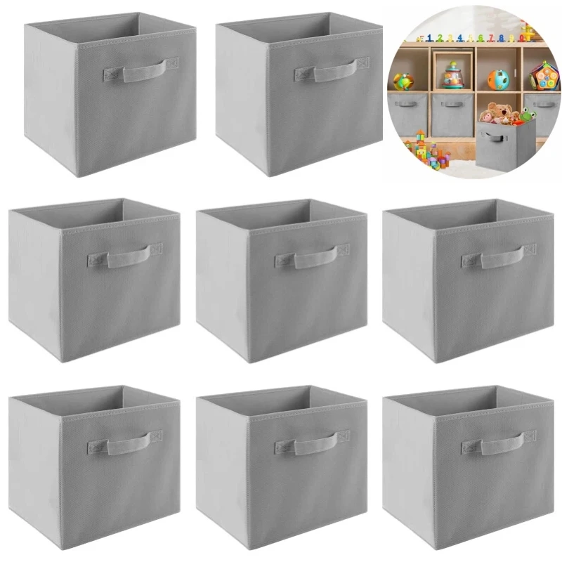 Lot de 4/8 boîtes de rangement pliables en tissu pour vêtements, sous-vêtements, chaussettes, jouets, cosmétiques et articles divers