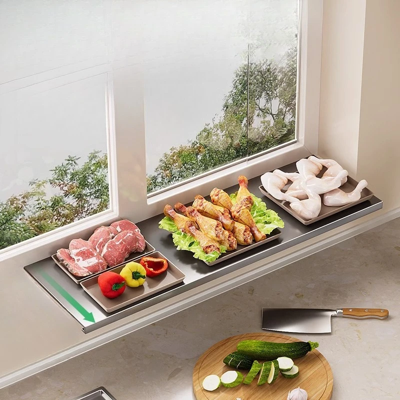 Magnetic No Drill Window Sill Extender Kitchen Countertop Widening Board Adjustable Removable Easy Clean Shelf for Window